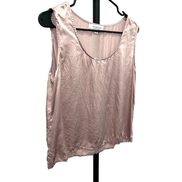 Vintage Emanuel Ungaro Mauve Silk Button Up Shirt Sleeveless Blouse Set Sz 8 - Picture 5 of 11